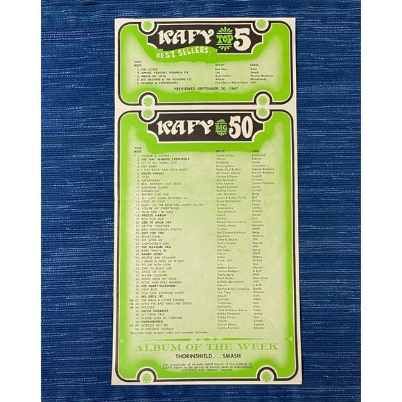 VTG 1967 Radio Station KAFY 55 Music Survey Bakersfield CA 1968 AMC Javelin - Picture 3 of 3